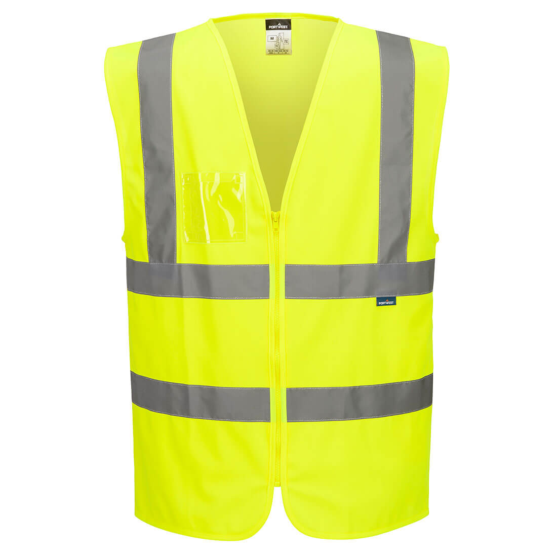 Chaleco de alta visibilidad con cremallera de bandas y tirantes Amarillo - Portwest C371