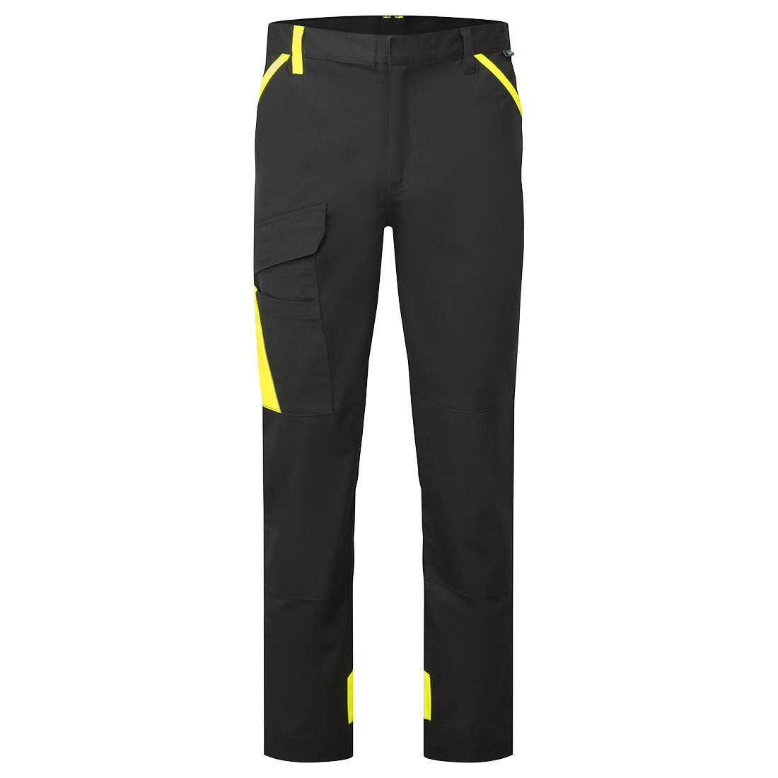 Pantalón bicolor de trabajo de algodón WX1 Negro/Amarillo - Portwest CD111