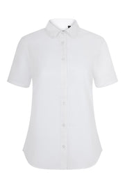 Camisa Oxford stretch de manga corta blanca para mujer Velilla 405025S - Vetonek