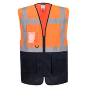 ES1 Essential chaleco ejecutivo de contraste de alta visibilidad Naranja/Azul marino - Portwest ES076