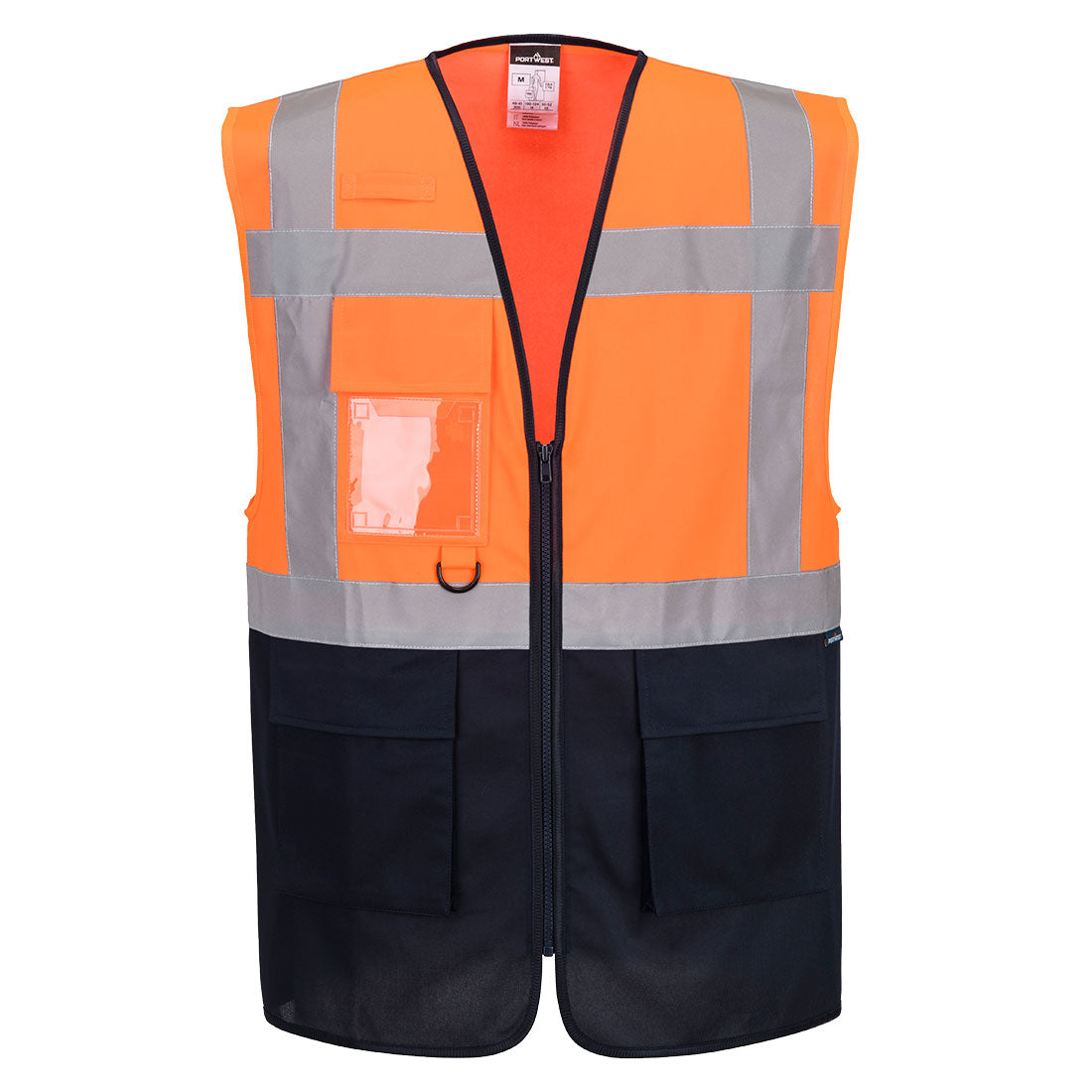 ES1 Essential chaleco ejecutivo de contraste de alta visibilidad Naranja/Azul marino - Portwest ES076