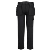 ES1 Essential pantalón con bolsillos holster Negro Bajos - Portwest ES720