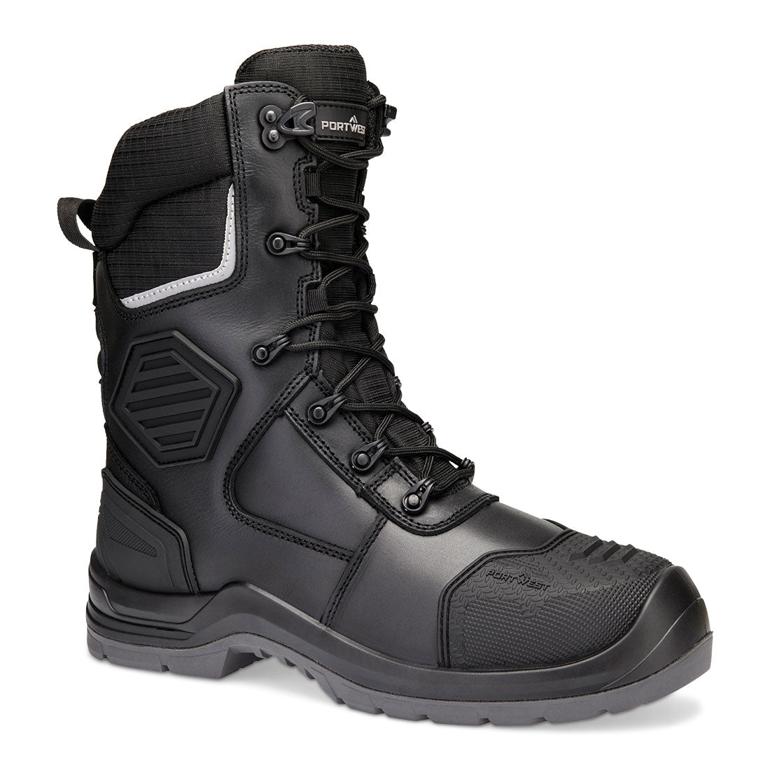 Bota alta Composite Leather High Boot S7L HRO M CI LG SC AN SR FO Negro - Portwest FD26