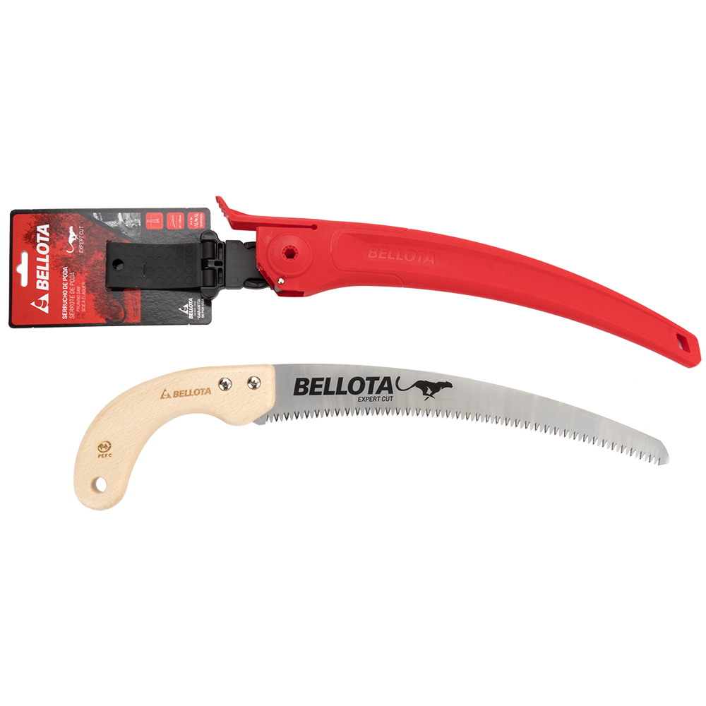Serrucho de poda Bellota 454MC13 de 13 pulgadas con mango de madera curvo