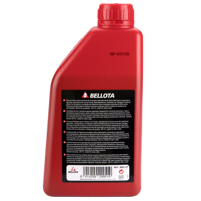 Aceite sintético para motores Bellota 3661, bote de 1 litro