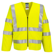 Chaleco de manga larga Bizflame Hi-Vis FR Long Sleeve Zip Amarillo - Portwest FR616