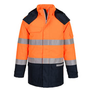 Chaqueta Bizflame Rain+ Hi-Vis Multi-Norm Contrast FR Winter Naranja/Azul marino - Portwest FR617