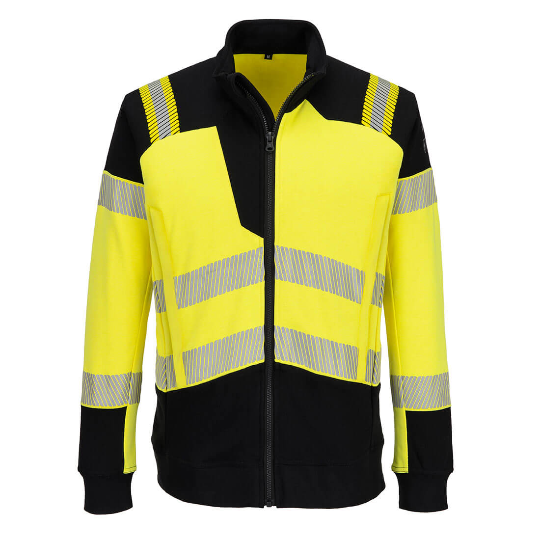 Sudadera PW3 Modaflame Knit Hi-Vis FR Full Zip Amarillo/Negro - Portwest FR717