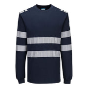 Camiseta de manga larga PW3 Modaflame Knit FR Azul marino - Portwest FR732