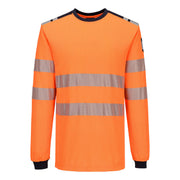 Camiseta de manga larga PW3 Modaflame Knit HVO FR Naranja/Azul marino - Portwest FR736