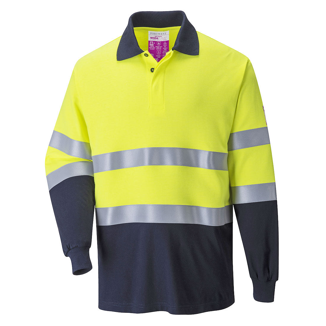 Polo Bicolor Modaflame: Resistente a la Llama y Antiestático Vetonek