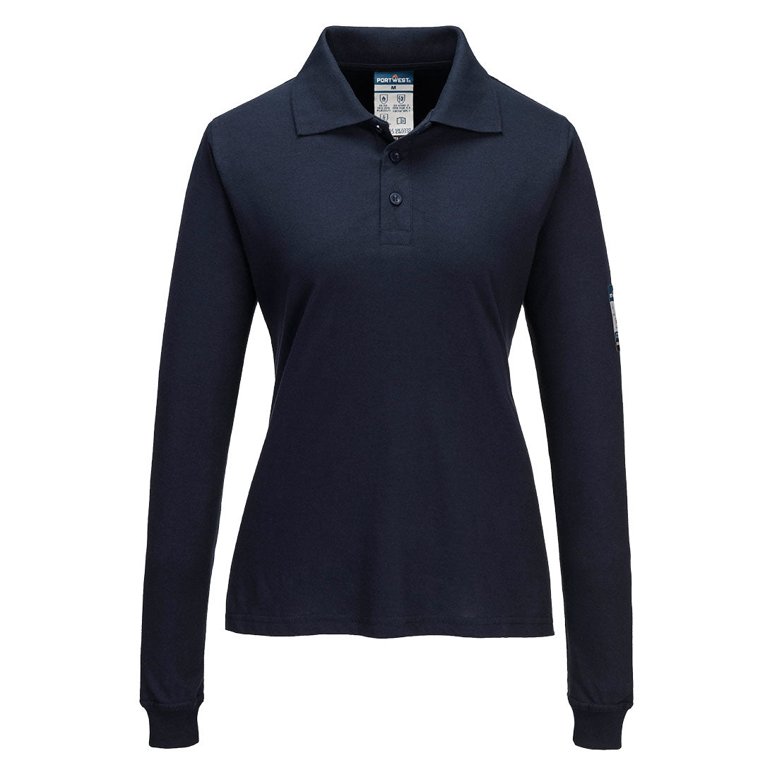 Polo de manga larga para mujer Modaflame Knit FR Azul marino - Portwest FR758