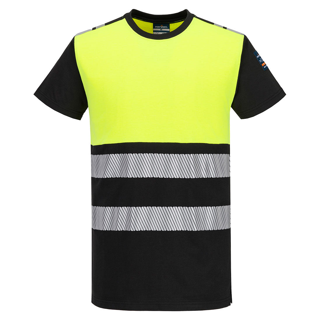 PW3 Modaflame camiseta de punto FR de alta visibilidad clase 1 de manga corta Amarillo/Negro - Portwest FR775
