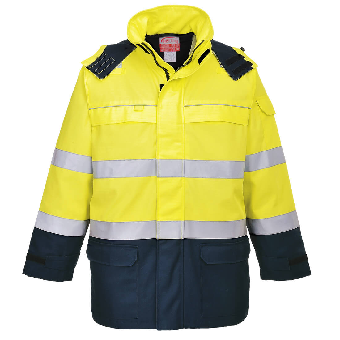 Chaqueta Bizflame Rain+ Hi-Vis Arc - Alta Visibilidad y Protección Vetonek