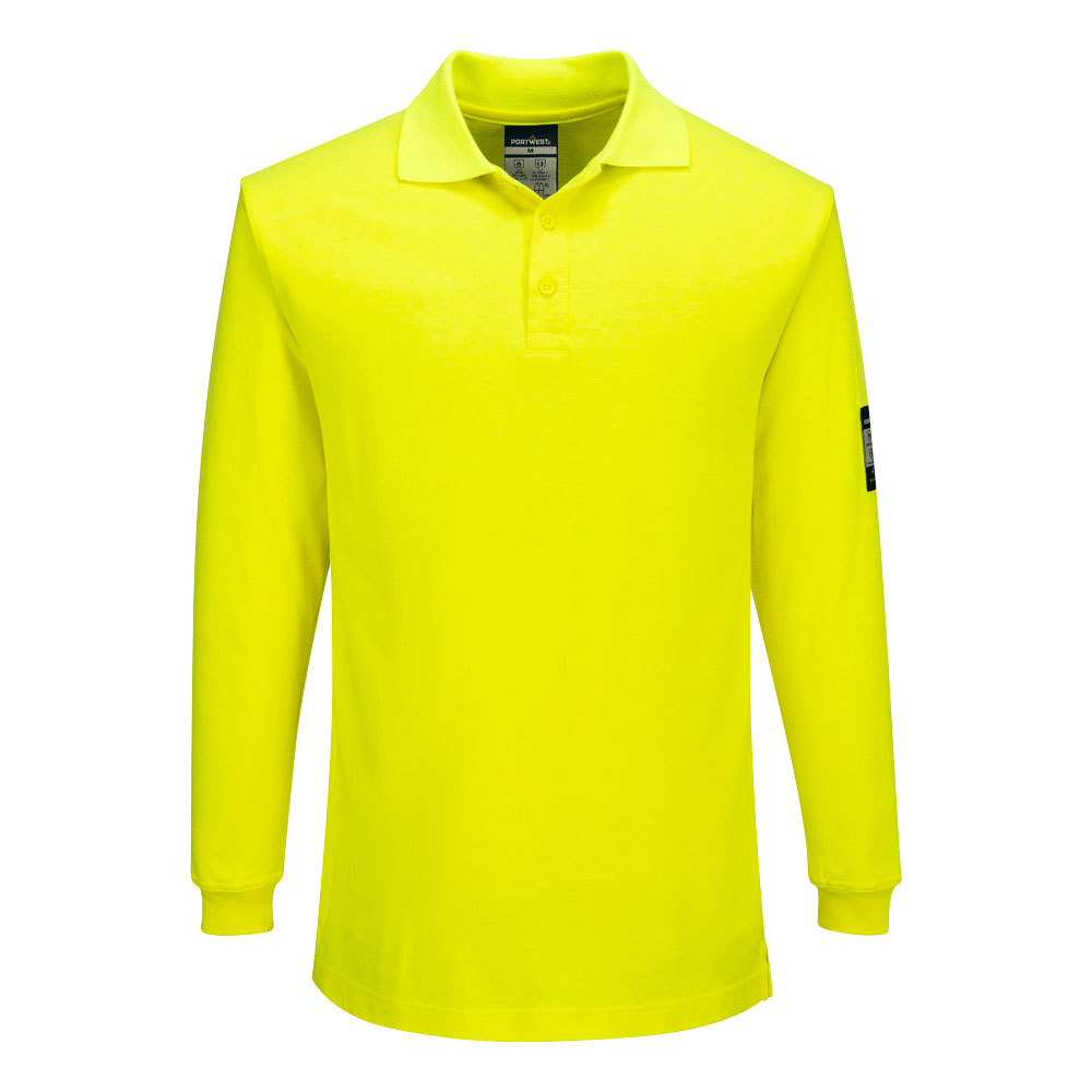 Polo Modaflame Knit de manga larga, resistente a la llama Amarillo - Portwest FR805