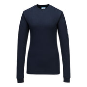 Camiseta de manga larga, resistente a la llama, para mujer, Modaflame Knit FR Azul marino - Portwest FR808