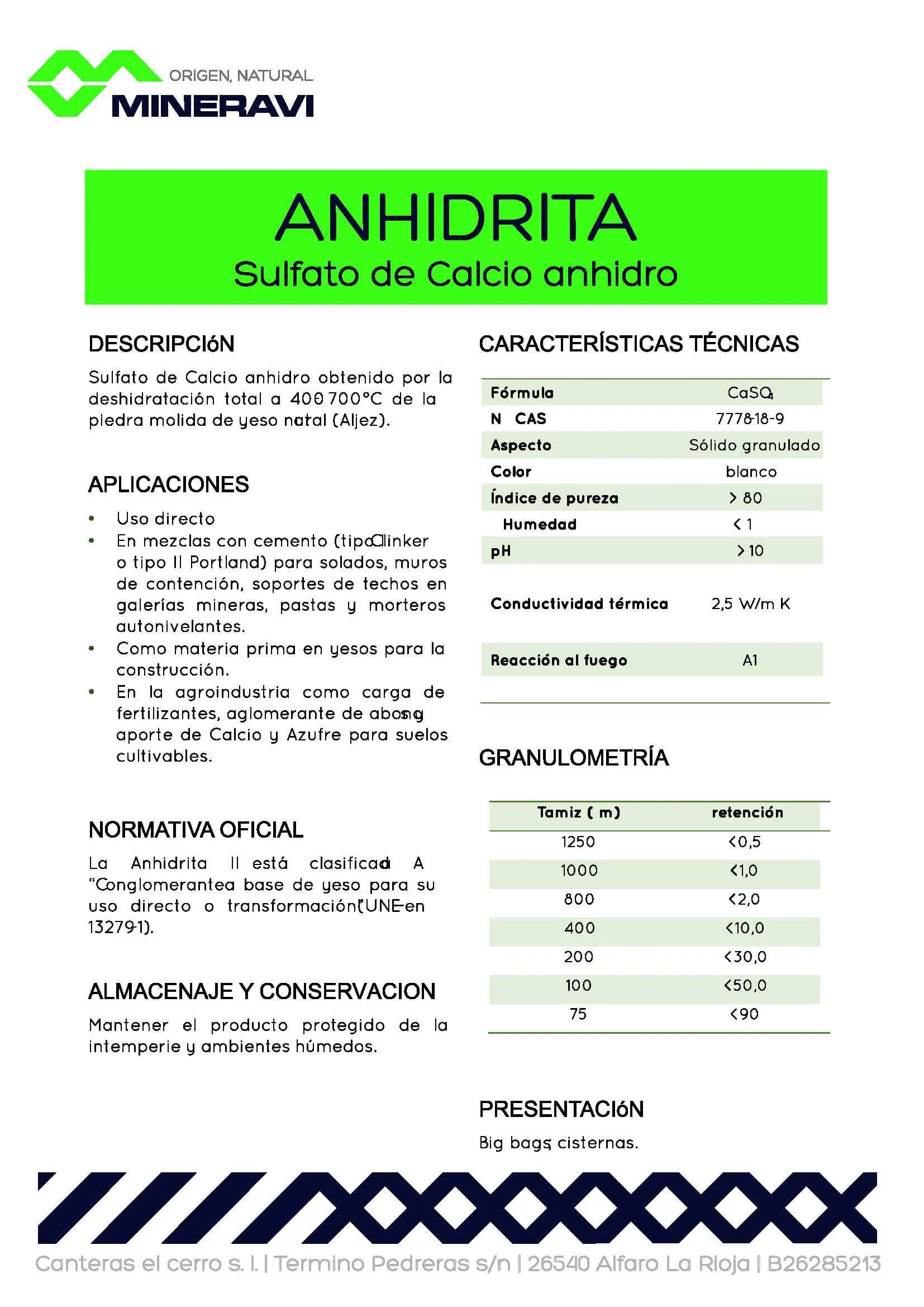 Anhydrite thermique 