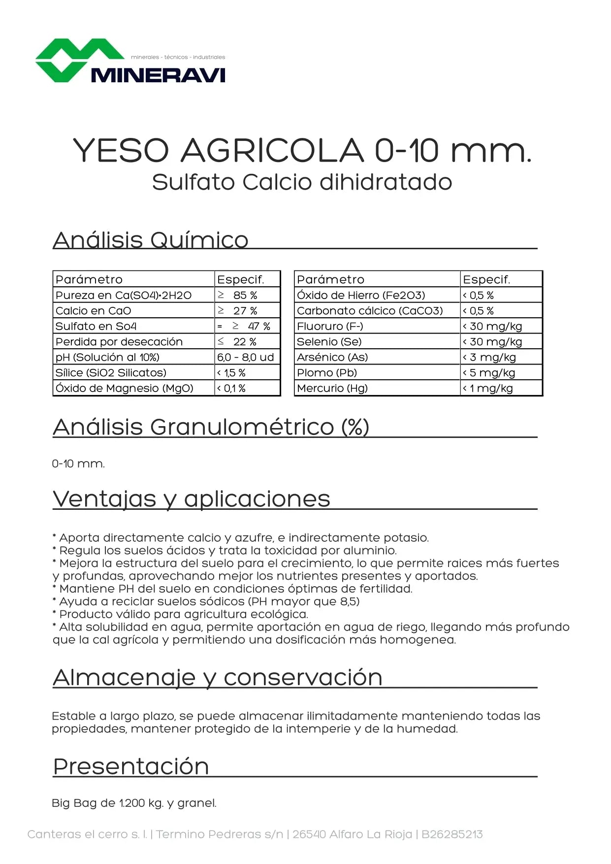 Gypse agricole - Sulfate de Calcium - Vetonek