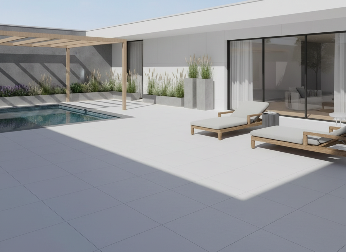 Carreau en porcelaine Blanc Mat - Vetonek