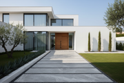 Dalle en grès cérame effet marbre gris - Vetonek