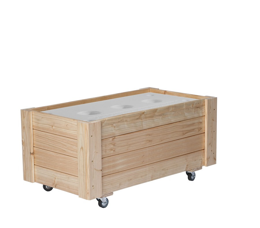 Jardinera decorativa de madera con ruedas Maxiflex
