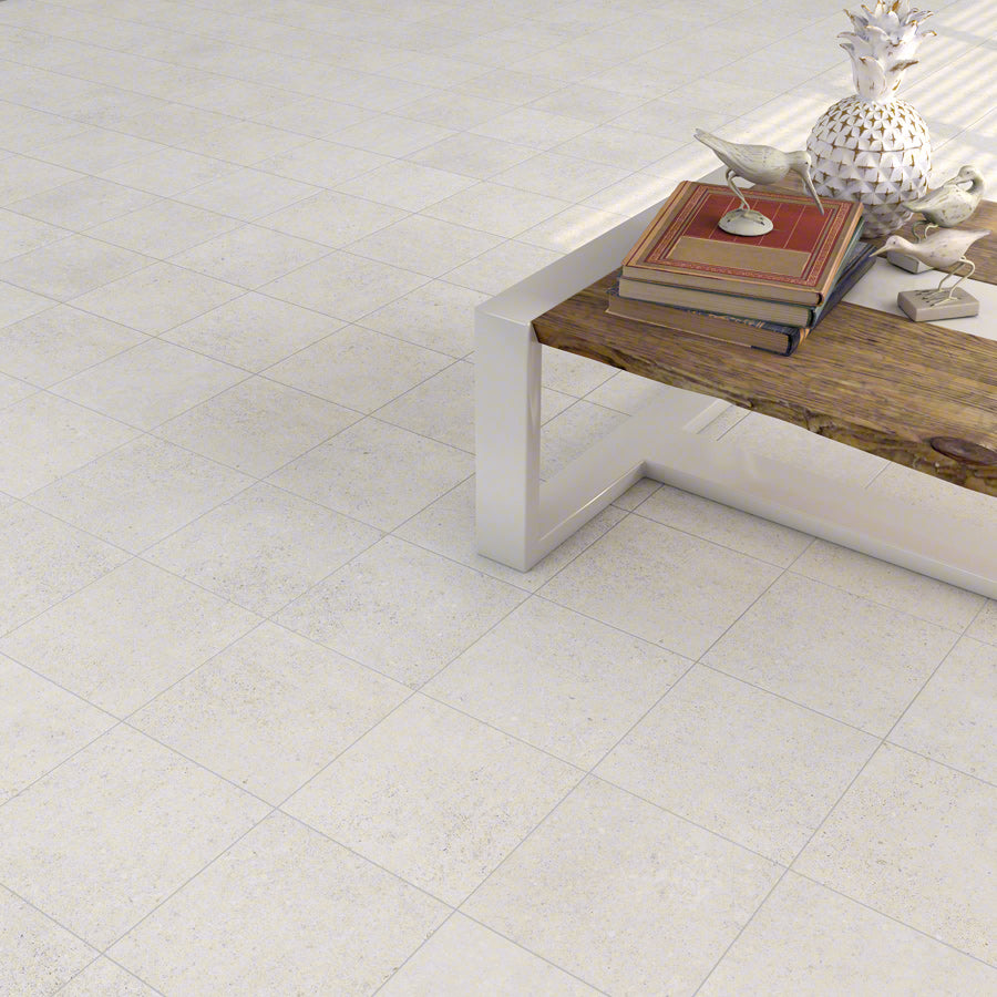 Ambiente con suelo hidráulico Cremona Blanco - Vetonek