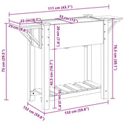 Jardinería con estanterías 111x37x76 cm de madera maciza de pino V0623 Vetonek