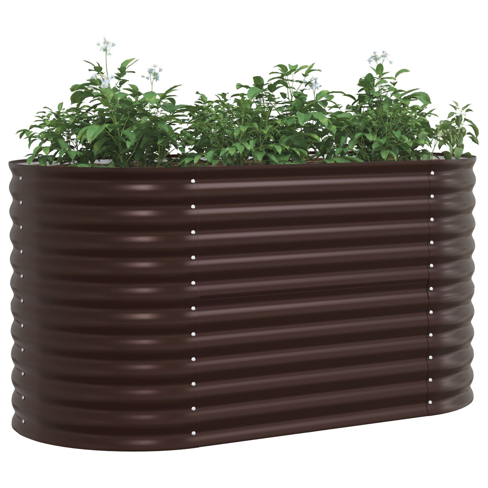 Huerto elevado Marrón 160x80x81 cm de acero galvanizado V3641 Vetonek