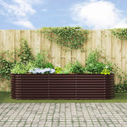 Huerto Elevado para Jardín Marrón 320x80x81 cm de Acero Galvanizado V3627 Vetonek