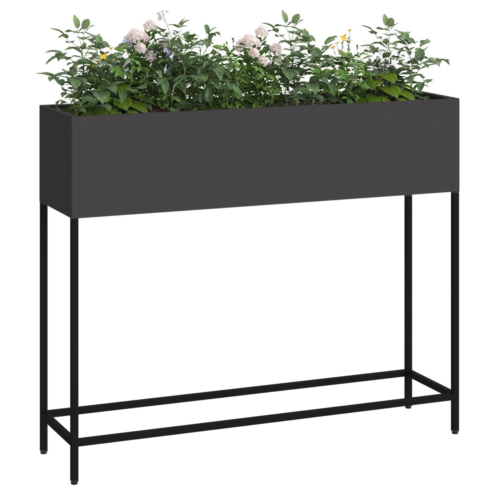 Huerto Elevado 100x26x82 cm Acero Negro V9647 Vetonek