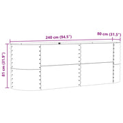 Huerto Elevado Marrón 240x80x81 cm Acero Galvanizado V3634 Vetonek