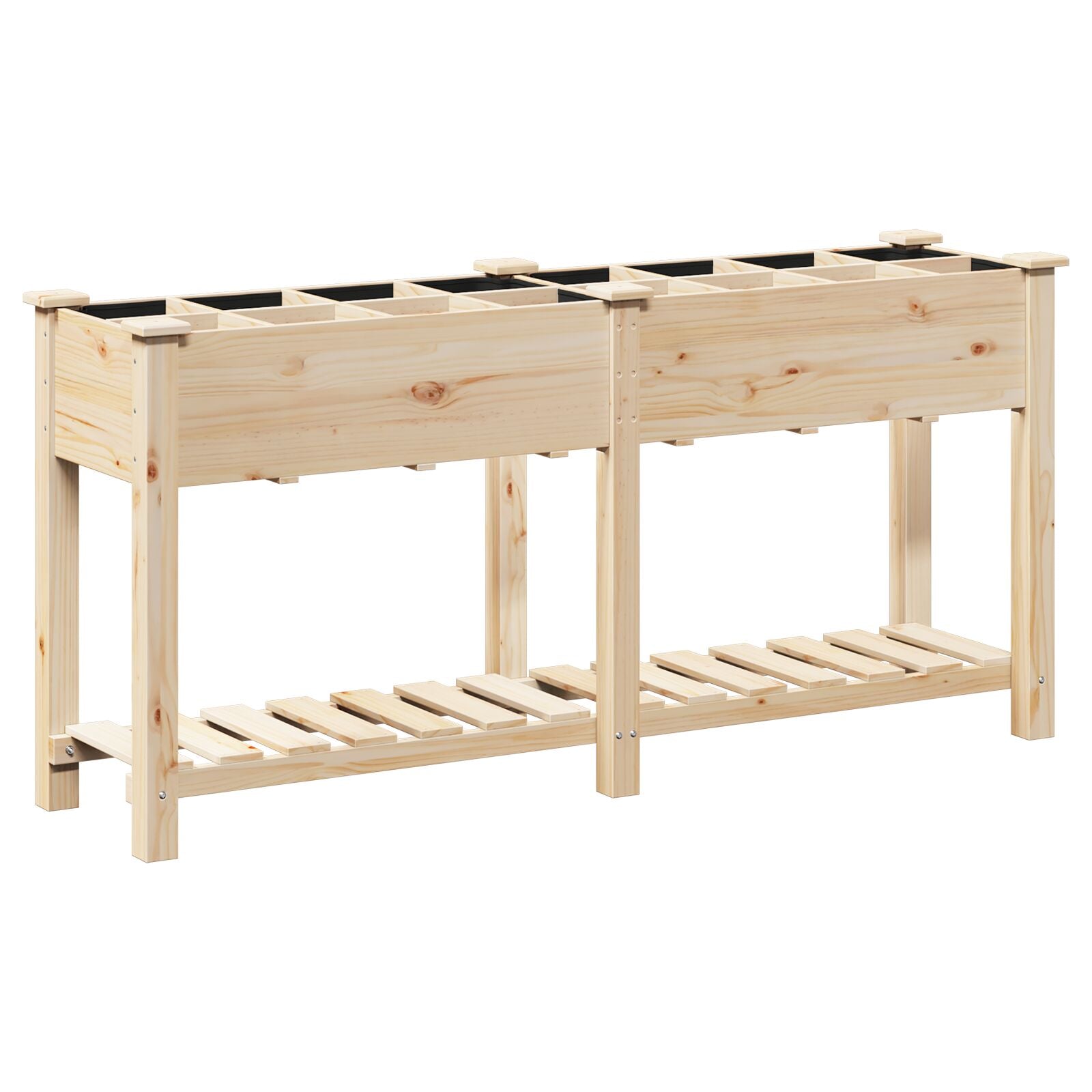 Jardín Planter de con Rejillas 161x43x76 cm Madera Sólida de Abeto V0692 Vetonek