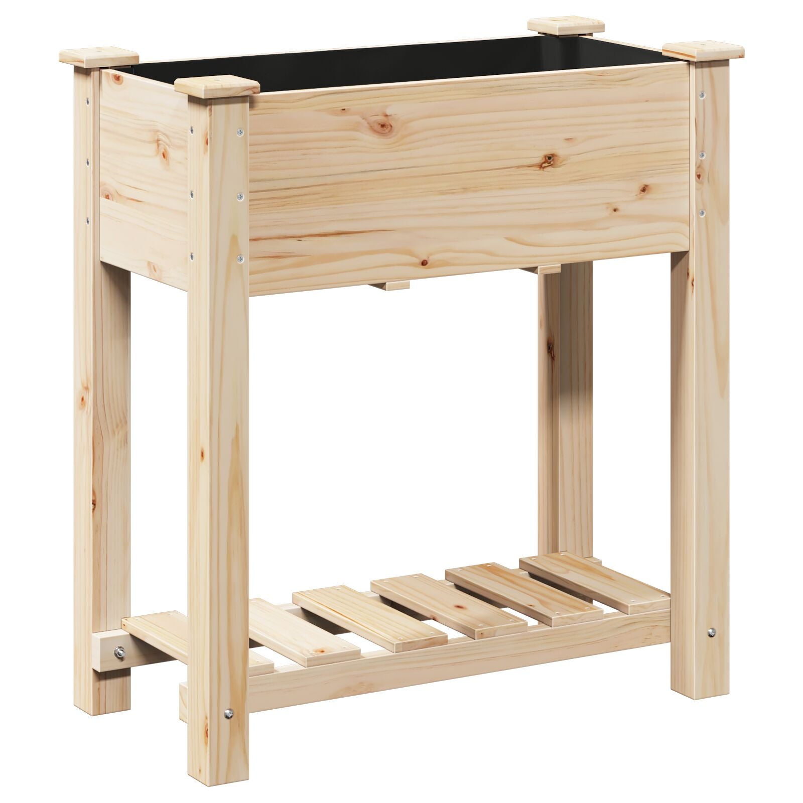 Plantador de Jardín con Estante 71x37x76 cm de Madera Maciza de Pino V0548 Vetonek