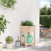 Plantador de Jardín con Estante 45x45x76 cm Madera Sólida de Pino V0647 Vetonek