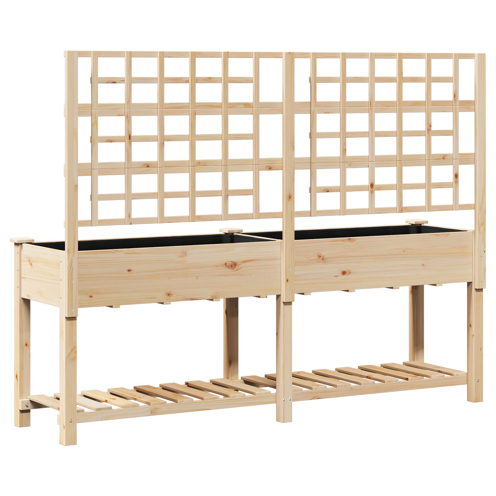 Macetero con Enrejado y Estante 203x53x152 cm de Madera Maciza de Pino V0616 Vetonek