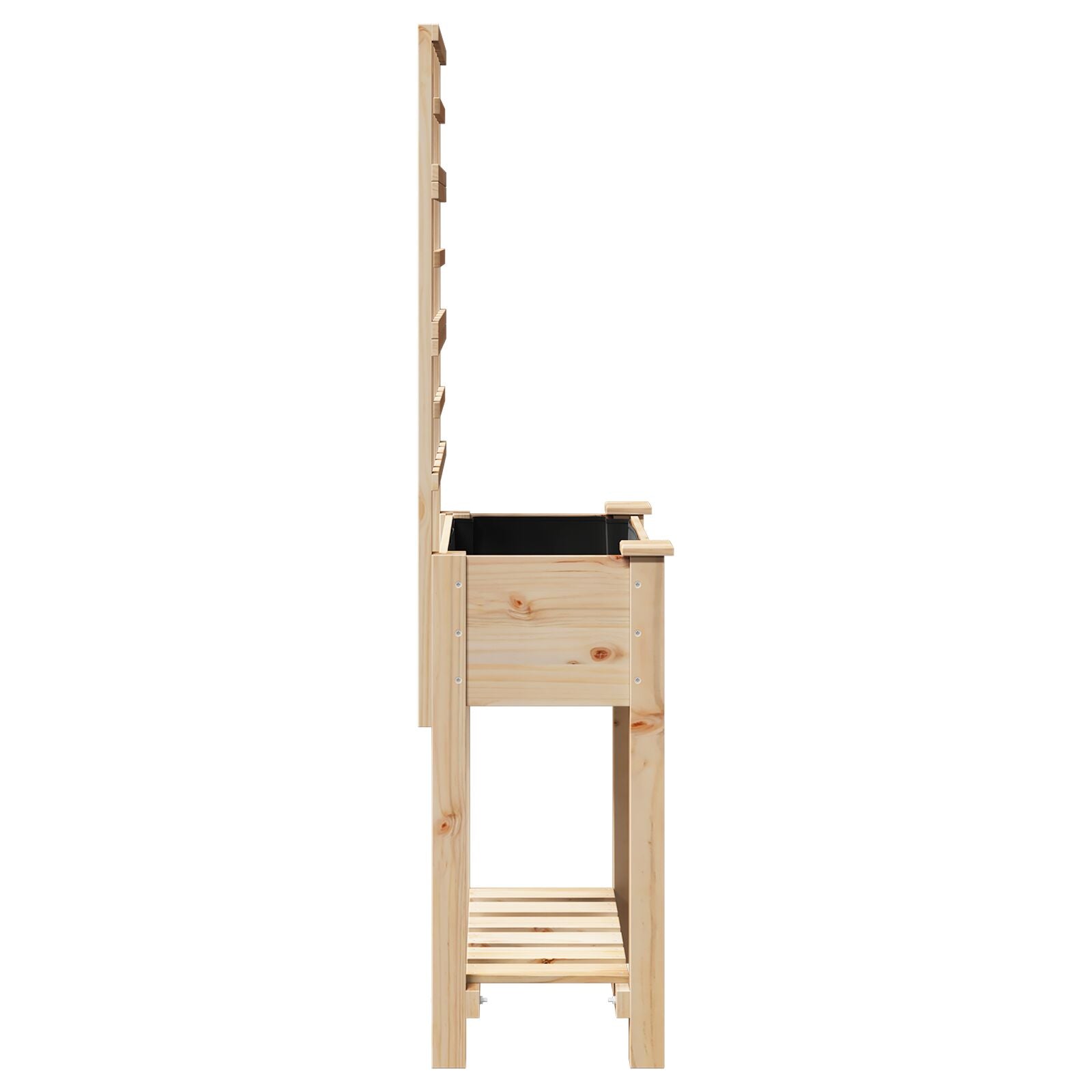 Jardín de Macetero con Enrejado y Estante 71x37x152 cm Madera Maciza de Abeto V0586 Vetonek