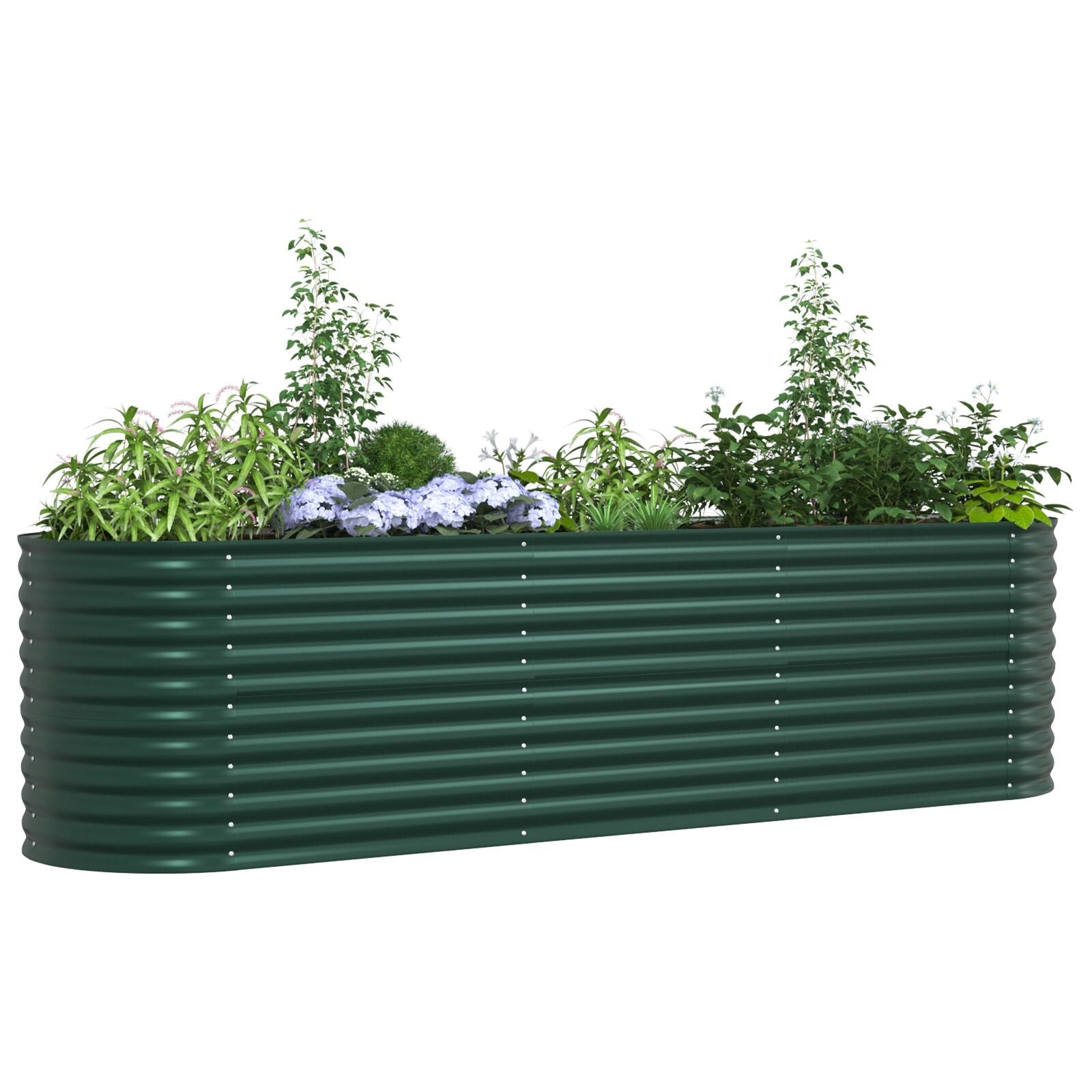 Huerto elevado Verde 320x80x81 cm de acero galvanizado V3528 Vetonek