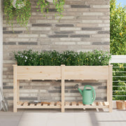 Macetero de jardín con estante 161x43x76 cm de madera maciza de abeto V0562 Vetonek