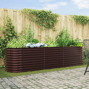 Huerto Elevado para Jardín Marrón 320x80x81 cm de Acero Galvanizado V3627 Vetonek