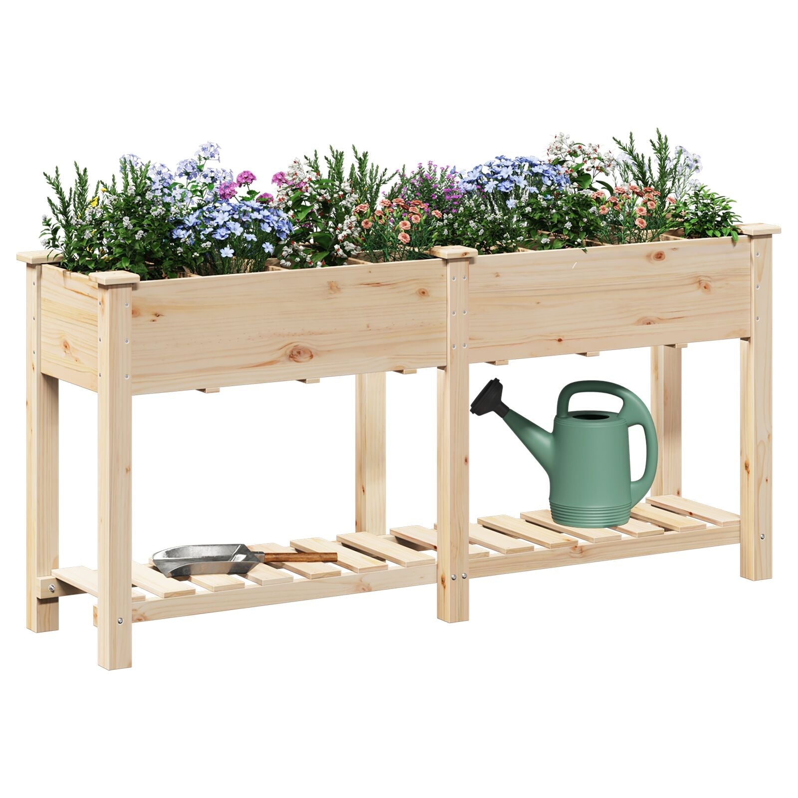 Jardín Planter de con Rejillas 161x43x76 cm Madera Sólida de Abeto V0692 Vetonek