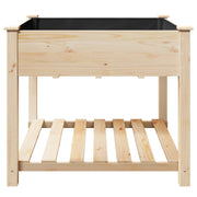 Macetero de jardín con estante 90x90x76 cm de madera maciza de abeto V0661 Vetonek