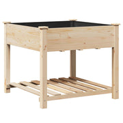 Macetero de jardín con estante 90x90x76 cm de madera maciza de abeto V0661 Vetonek
