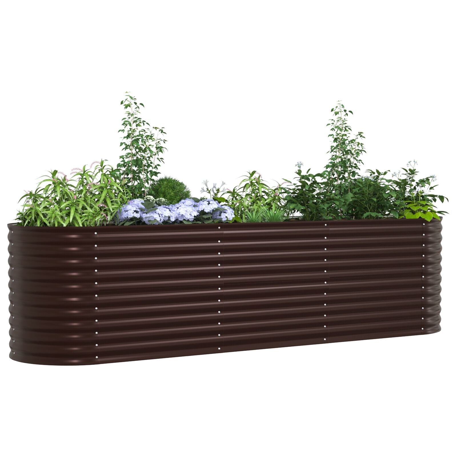 Huerto Elevado para Jardín Marrón 320x80x81 cm de Acero Galvanizado V3627 Vetonek