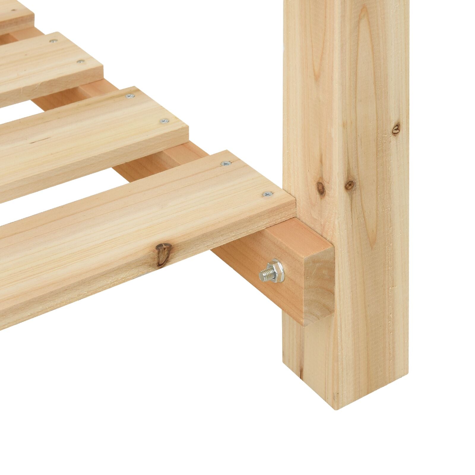 Macetero de jardín con estante 90x90x76 cm de madera maciza de abeto V0661 Vetonek