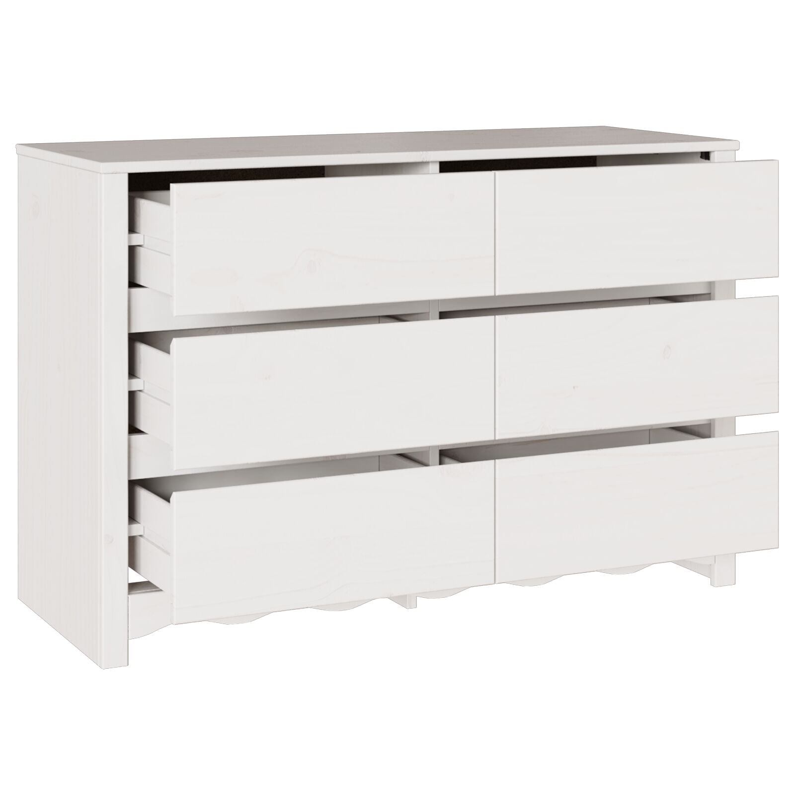Commode ""DRAMMEN"" Blanc 111x43x73,5 cm Bois de pin massif V7071 Vetonek