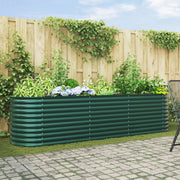 Huerto elevado Verde 320x80x81 cm de acero galvanizado V3528 Vetonek