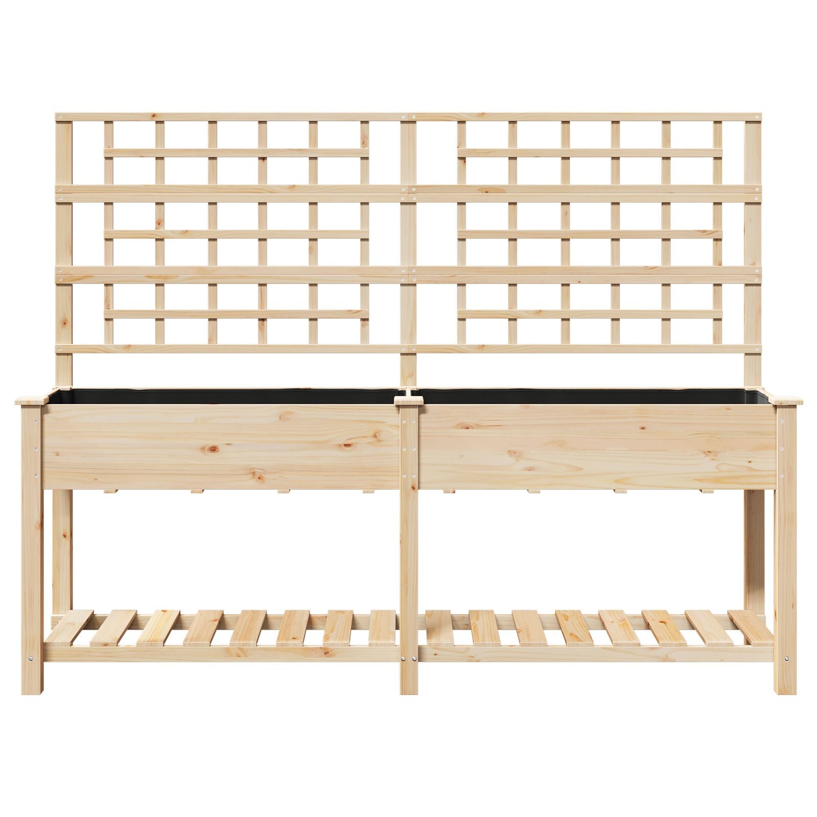 Macetero con Enrejado y Estante 203x53x152 cm de Madera Maciza de Pino V0616 Vetonek