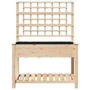 Plantador de Jardín con Enrejado y Estante 115x59x152 cm de Madera Maciza de Pino V0593 Vetonek
