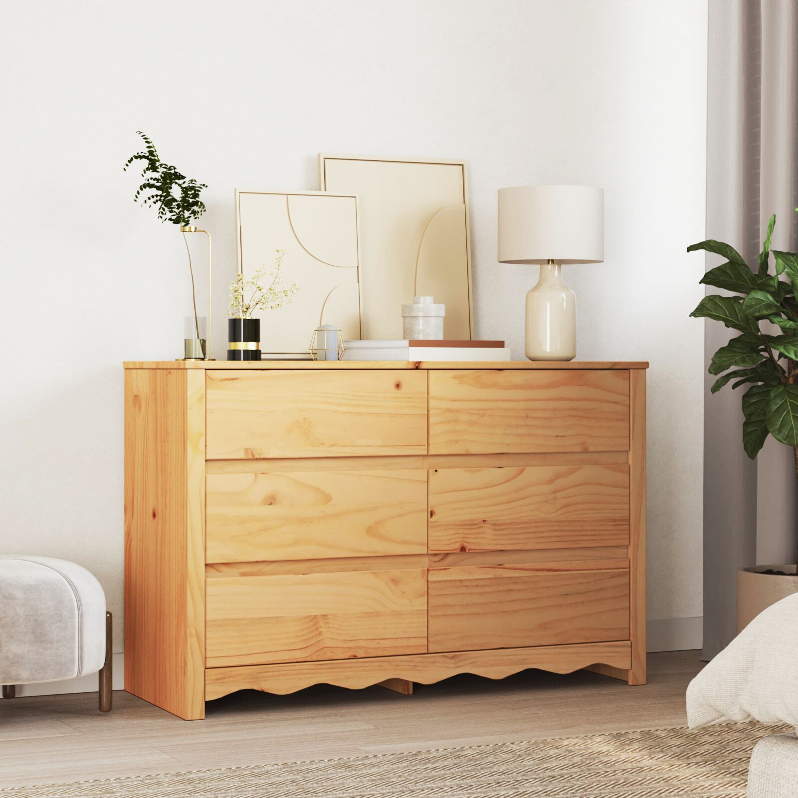 Commode "DRAMMEN" 111x43x73,5 cm Bois de Pin Massif V7064 Vetonek