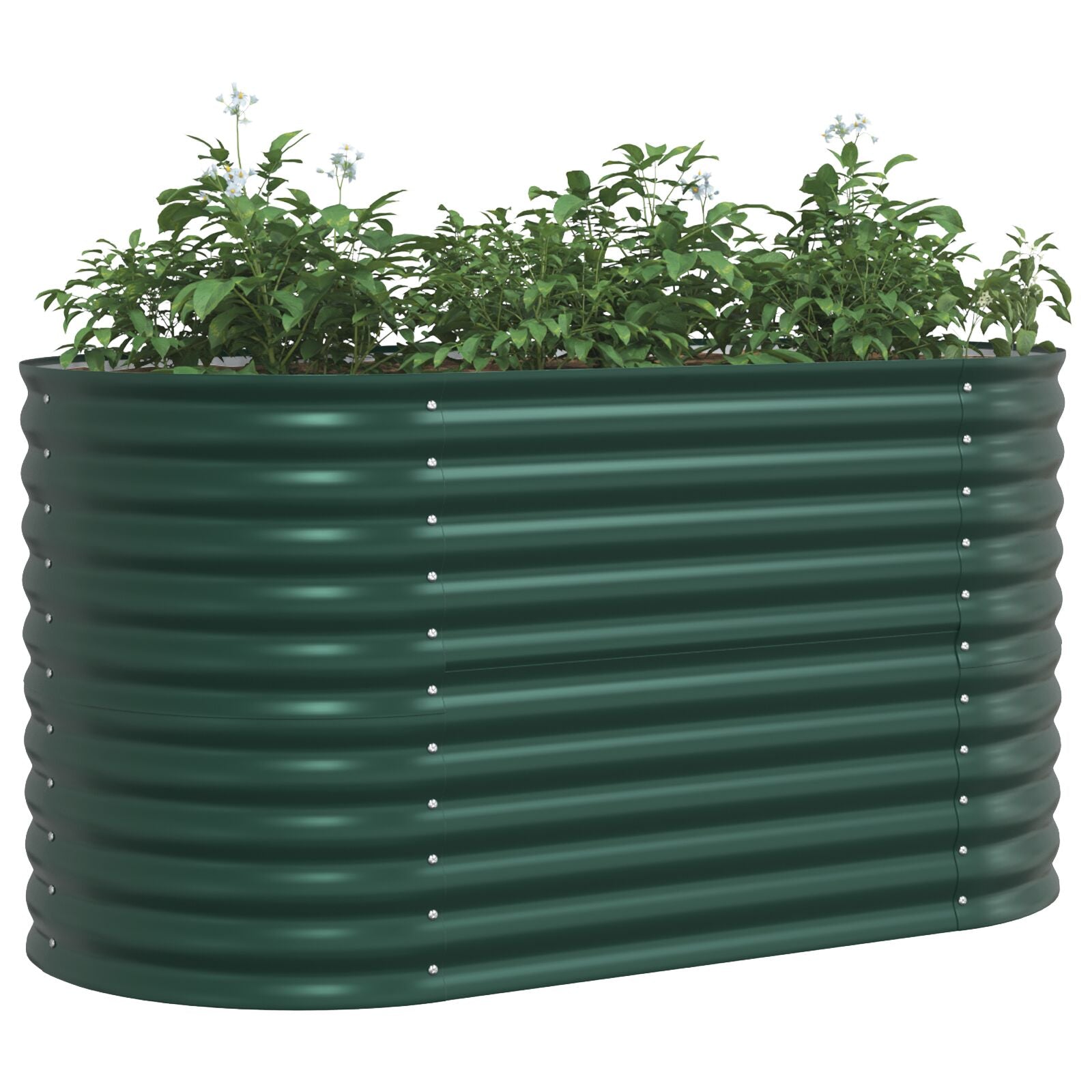Huerto Elevado Verde 160x80x81 cm de Acero Galvanizado V3542 Vetonek